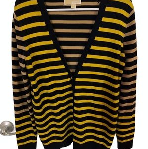 Michael Kors Yellow colorblock bees cardigan
